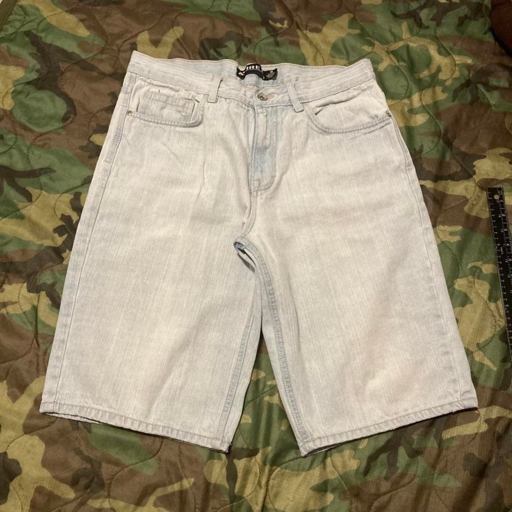Avirex baggy‎ embroidered Bermuda jean shorts vintage y2k men's 32